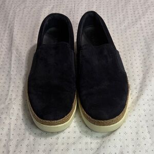 Vince Navy Suede Slip-On Loafers